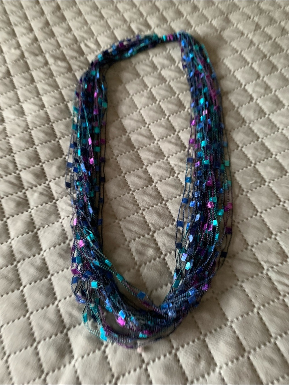Handmade Multi-Strand Ladder Yarn Necklace